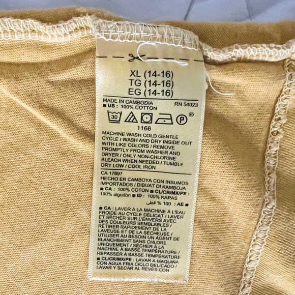 Old Navy Girls Cropped Vintage Crew Neck T-Shirt - Golden, Size XL (14-16) - Picture 3 of 8